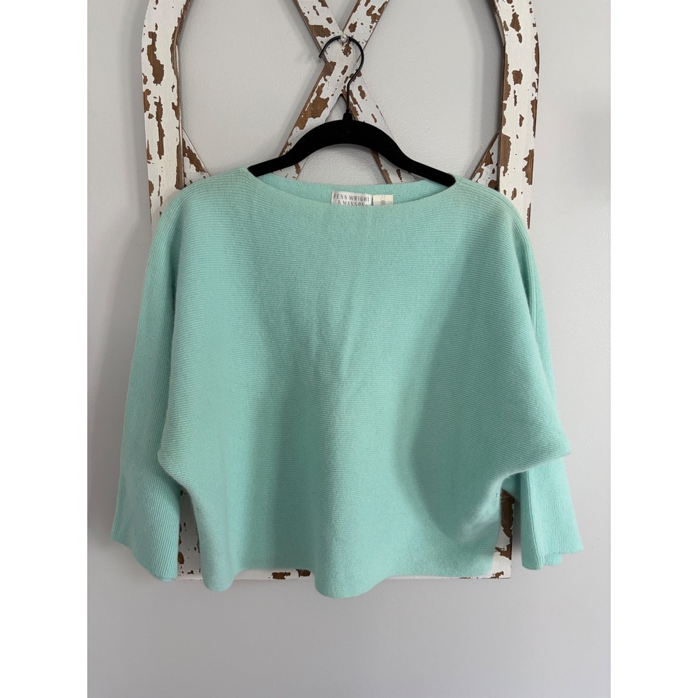 Fenn Wright Manson Vtg Sweater boat neckline dolman sleeves size Small Lambswool